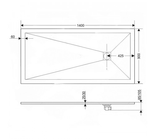 Душевой поддон из искусственного камня RGW Stone Tray ST-W 140х90 16152914-01 Белый