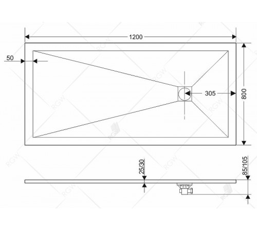 Душевой поддон из искусственного камня RGW Stone Tray ST-De 120x80 16152812-13 Песчаный