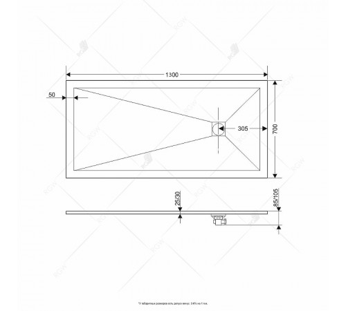 Душевой поддон из искусственного камня RGW Stone Tray ST-W 130x70 16152713-01 Белый