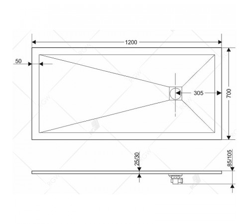 Душевой поддон из искусственного камня RGW Stone Tray ST-Be 120x70 16152712-03 Бежевый