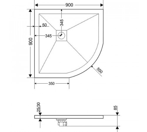 Душевой поддон из искусственного камня RGW Stone Tray STR-099W 90х90 16153099-01 Белый