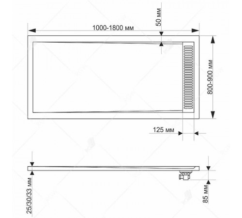 Душевой поддон из искусственного камня RGW Stone Tray STM-109W 100x90 14202910-01 Белый