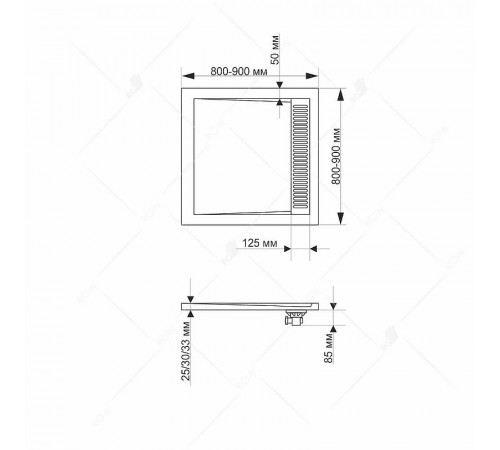 Душевой поддон из искусственного камня RGW Stone Tray STM-G 80x80 14202088-02 Графит