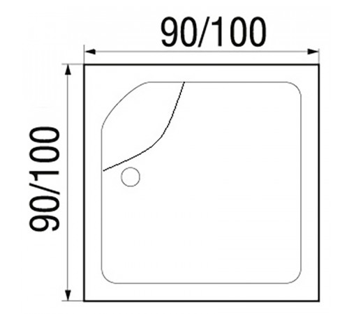 Душевой поддон из АБС-пластика Wemor 90x90 S 10000006060 Белый