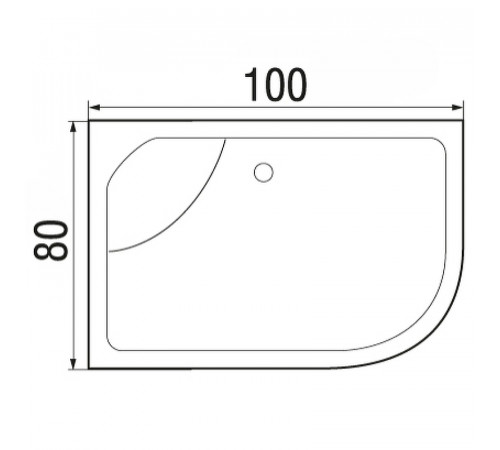 Акриловый поддон для душа Wemor 100x80x44 L 10000006113 Белый