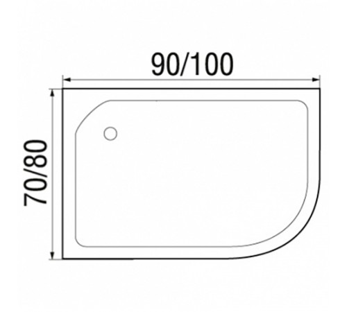 Душевой поддон из АБС-пластика Wemor 100x70 L 10000006057 Белый