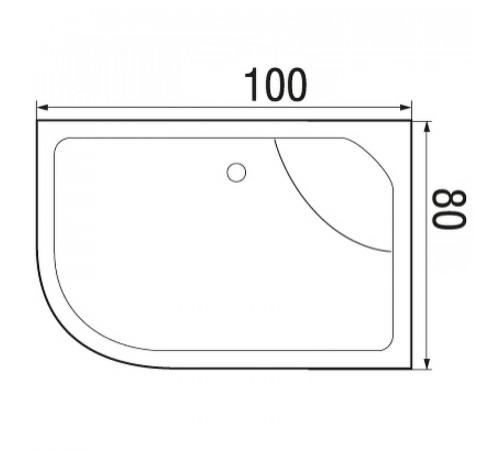 Акриловый поддон для душа Wemor 100x80x44 R 10000006114 Белый