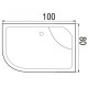 Акриловый поддон для душа Wemor 100x80x44 R 10000006114 Белый