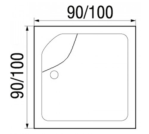 Душевой поддон из АБС-пластика Wemor 100x100 S 10000006111 Белый