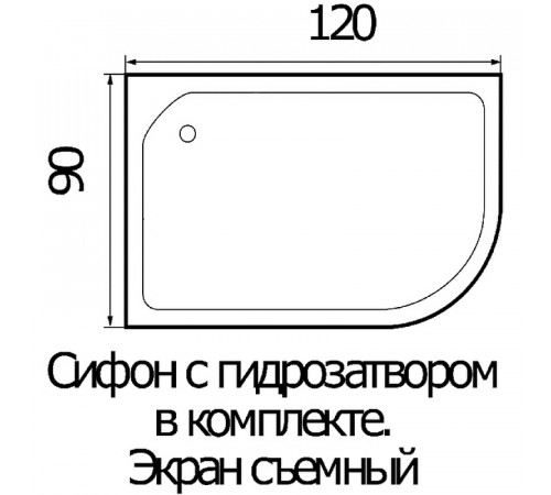 Акриловый поддон для душа Wemor 120x90 L 10000005170 Белый