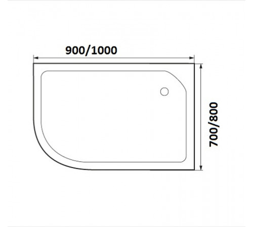 Душевой поддон из АБС-пластика Wemor 100x70 R 10000006058 Белый