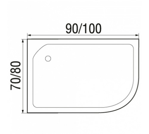 Душевой поддон из АБС-пластика Wemor 90x80 L 10000006055 Белый