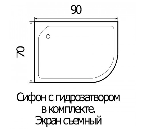 Акриловый поддон для душа Wemor 90x70x24 L 10000002091 Белый