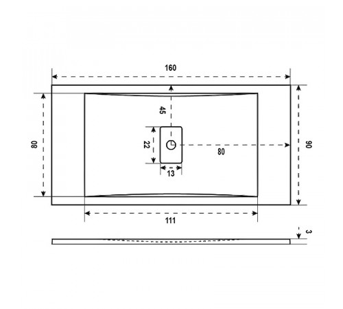 Душевой поддон из искусственного камня Good Door Flow 160x90 ЛП00121 Белый