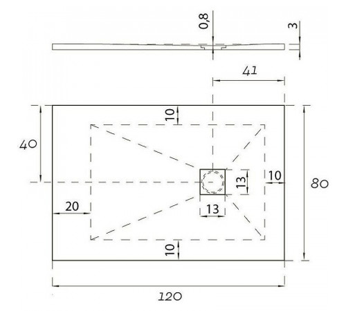 Душевой поддон из искусственного камня Aquanet Pleasure 120x80 258890 Черный