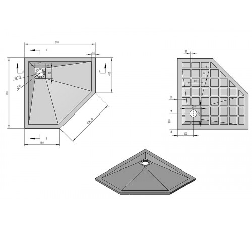 Душевой поддон из искусственного камня Vincea 90x90 VST-4SP9090W Белый матовый