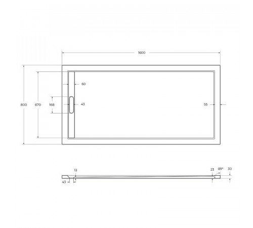 Душевой поддон из искусственного камня Cezares Tray AS 160x80 TRAY-AS-AH-160/80-30-W Белый