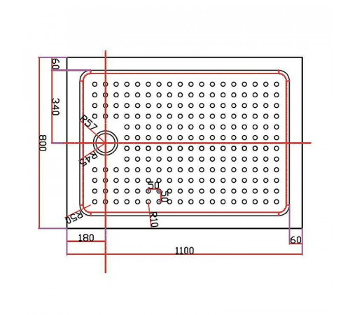 Акриловый поддон для душа Cezares Tray A 110x80 TRAY-A-AH-110/80-15-W Белый