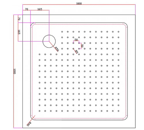 Акриловый поддон для душа Cezares Tray А 100х100 TRAY-A-A-100-15-W0 Белый