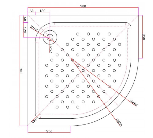 Акриловый поддон для душа Cezares Tray A  90х90 TRAY-A-R-90-550-15-W-W0 Белый