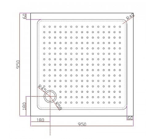 Акриловый поддон для душа Cezares Tray А 95х95 TRAY-A-A-95-15-W Белый