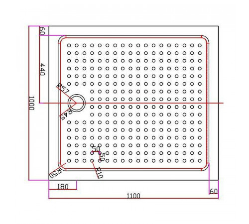 Акриловый поддон для душа Cezares Tray A 110x100 TRAY-A-AH-110/100-15-W Белый