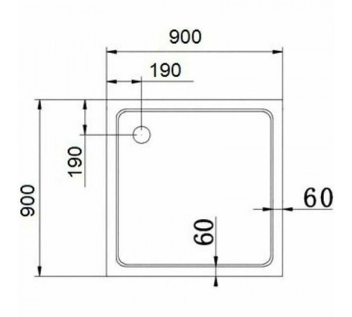 Акриловый поддон для душа Cezares Tray A 90x90 TRAY-A-A-90-15-W0 Белый