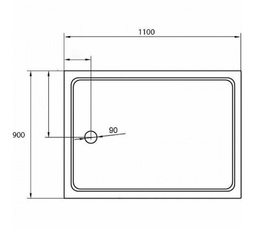 Акриловый поддон для душа Cezares Tray A 110x90 TRAY-A-AH-110/90-15-W Белый