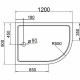 Акриловый поддон для душа Cezares Tray A 120x90 L TRAY-A-RH-120/90-550-15-W-L Белый