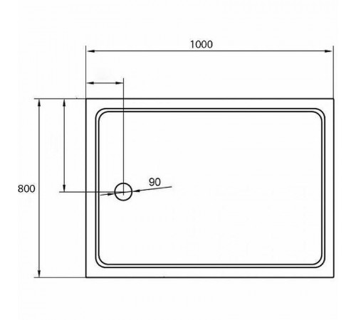 Акриловый поддон для душа Cezares Tray A 100x80 TRAY-A-AH-100/80-15-W Белый