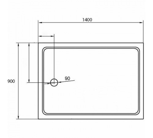 Акриловый поддон для душа Cezares Tray A 140x90 TRAY-A-AH-140/90-15-W Белый