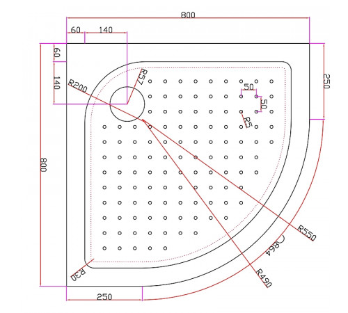 Акриловый поддон для душа Cezares Tray A 80x80 TRAY-A-R-80-550-15-W Белый