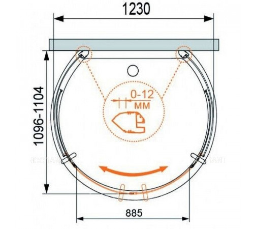 Акриловый поддон для душа Cezares Tray A 123x110 TRAY-A-MODENA-O-123/110-15-W Белый