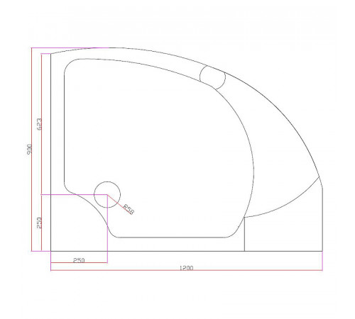 Акриловый поддон для душа Cezares Tray A 120x90 R TRAY-A-TRIUMPH-RH-120/90-15-W-R Белый