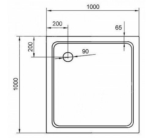 Душевой поддон из стеклокомпозита Cezares Tray SMC 100x100 TRAY-M-A-100-35-W Белый