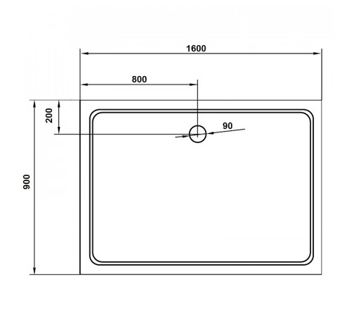 Душевой поддон из стеклокомпозита Cezares Tray SMC 160x90 TRAY-M-AH-160/90-35-W Белый