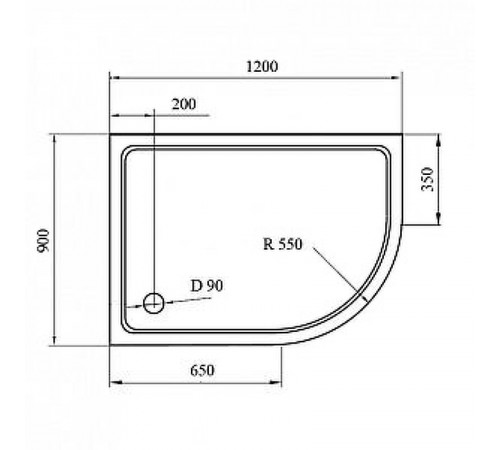 Душевой поддон из стеклокомпозита Cezares Tray SMC 120x90 L TRAY-M-RH-120/90-550-35-W-L Белый