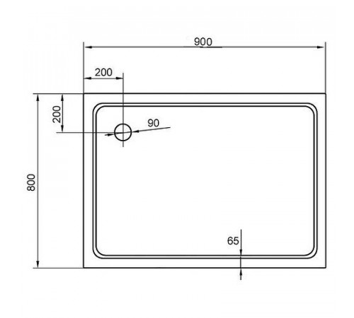 Душевой поддон из стеклокомпозита Cezares Tray SMC 90x80 TRAY-M-AH-90/80-35-W Белый