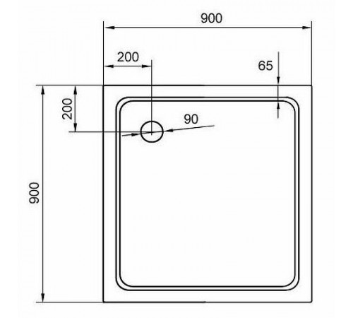 Душевой поддон из стеклокомпозита Cezares Tray SMC 90x90 TRAY-M-A-90-35-W Белый