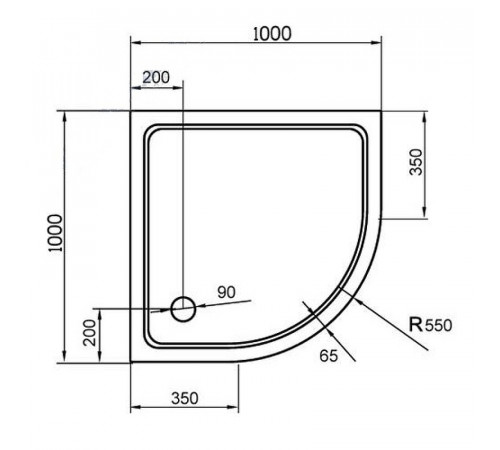 Душевой поддон из стеклокомпозита Cezares Tray SMC 100x100 TRAY-M-R-100-550-35-W Белый