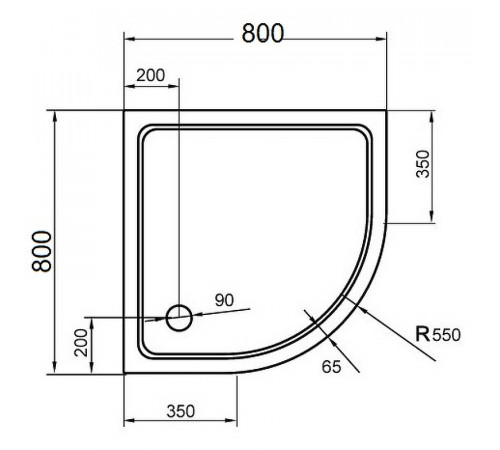 Душевой поддон из стеклокомпозита Cezares Tray SMC 80x80 Tray-M-R-80-550-35-W Белый