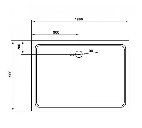 Душевой поддон из стеклокомпозита Cezares Tray SMC 180x90 TRAY-M-AH-180/90-35-W Белый