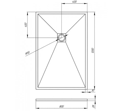 Душевой поддон из искусственного камня Veconi Tezeo 120x80 TZW21-128-R1 Белый