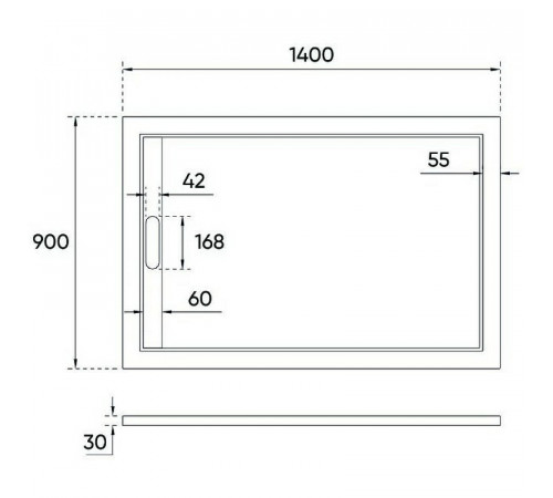 Душевой поддон из искусственного камня Veconi Tezeo 140x90 TZ07-14090PR-01-19C3 Белый