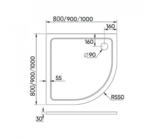 Душевой поддон из искусственного камня Veconi Tezeo TZ-10 80x80 TZ10-80PL-01-19C3 Белый глянец