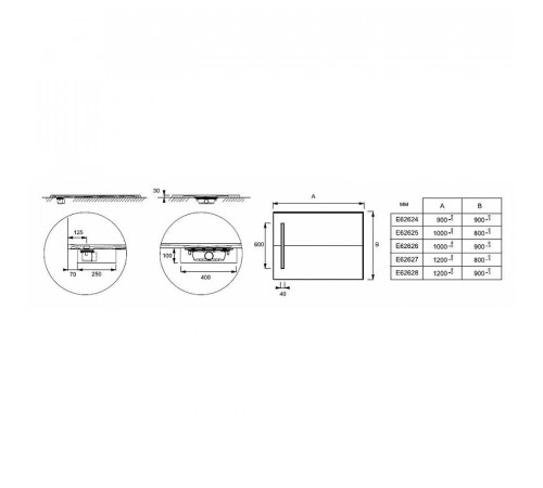 Душевой поддон из неокварца Jacob Delafon Surface 120x80 E62627-SS2 Белый гипс