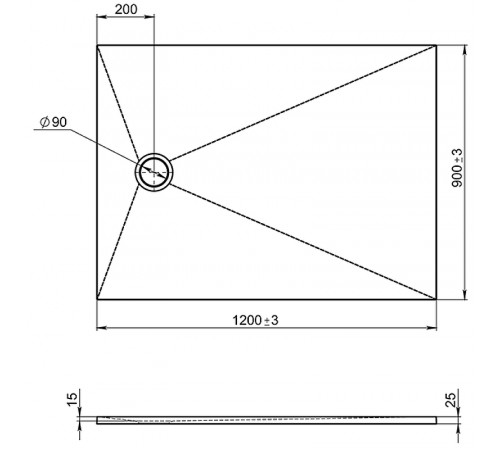 Душевой поддон из материала Flight Jacob Delafon Tolbiac 120x90 E6D332RU-NGM Черный матовый