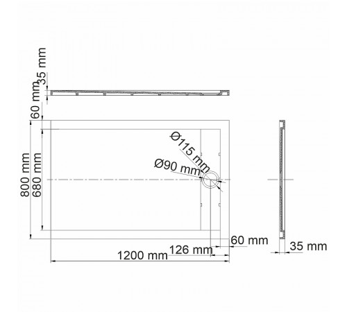 Душевой поддон из искусственного камня WasserKRAFT Mindel 120х80 85T06 Белый матовый