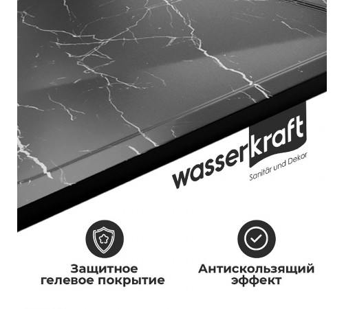 Душевой поддон из искусственного камня WasserKRAFT Neime 120х90 19T07 Черный матовый