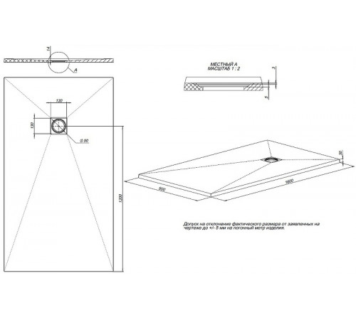 Душевой поддон из искусственного камня Allen Brau Priority 160x90 8.31011-AM Антрацит